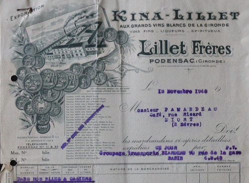 Facture traite 1948 - , podensac